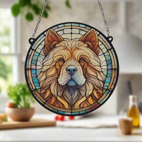 Chow Chow Stained Glass Effect Suncatcher